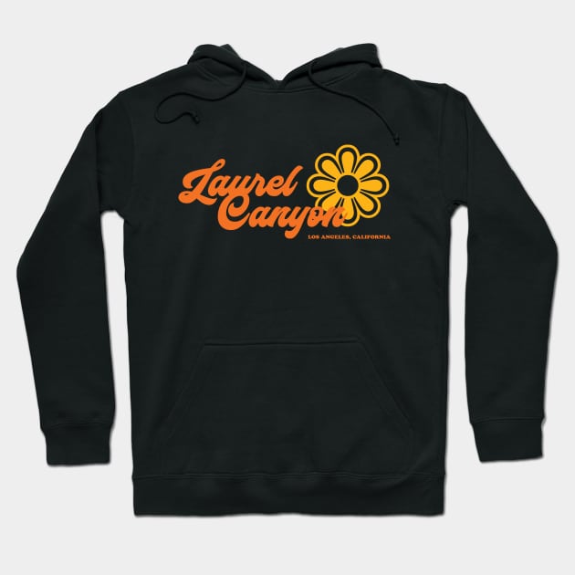 Retro Laurel Canyon flower logo - orange Hoodie by retropetrol